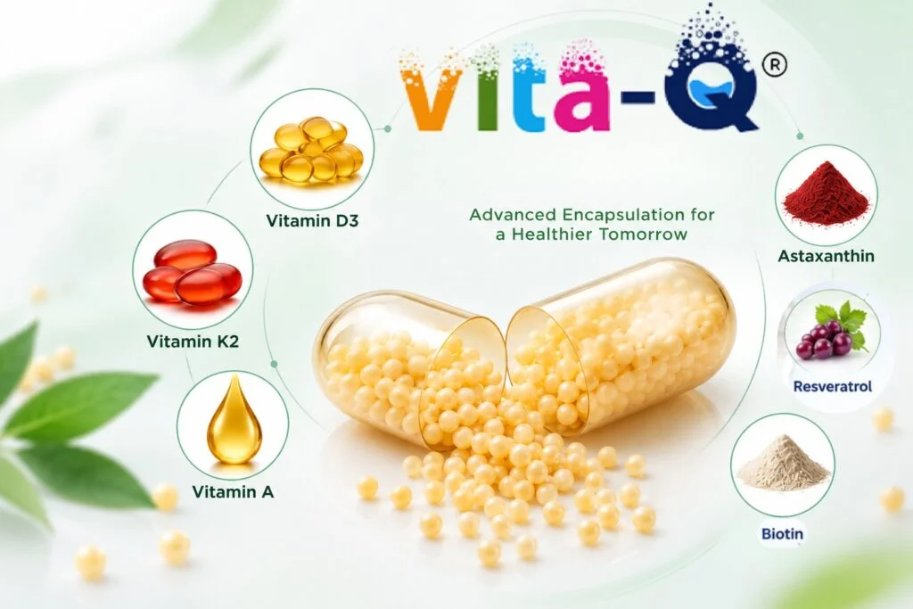 Vita-Q encapsulated vitamins and active ingredients